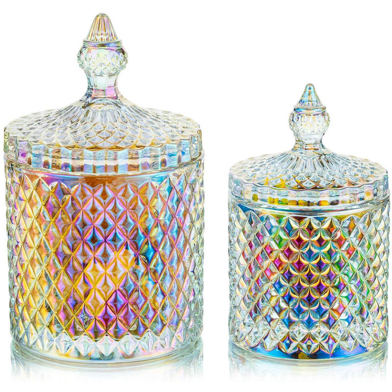 Rosdorf Park Candy Dishes With LidsCandy Containers Glass Cookie Amber